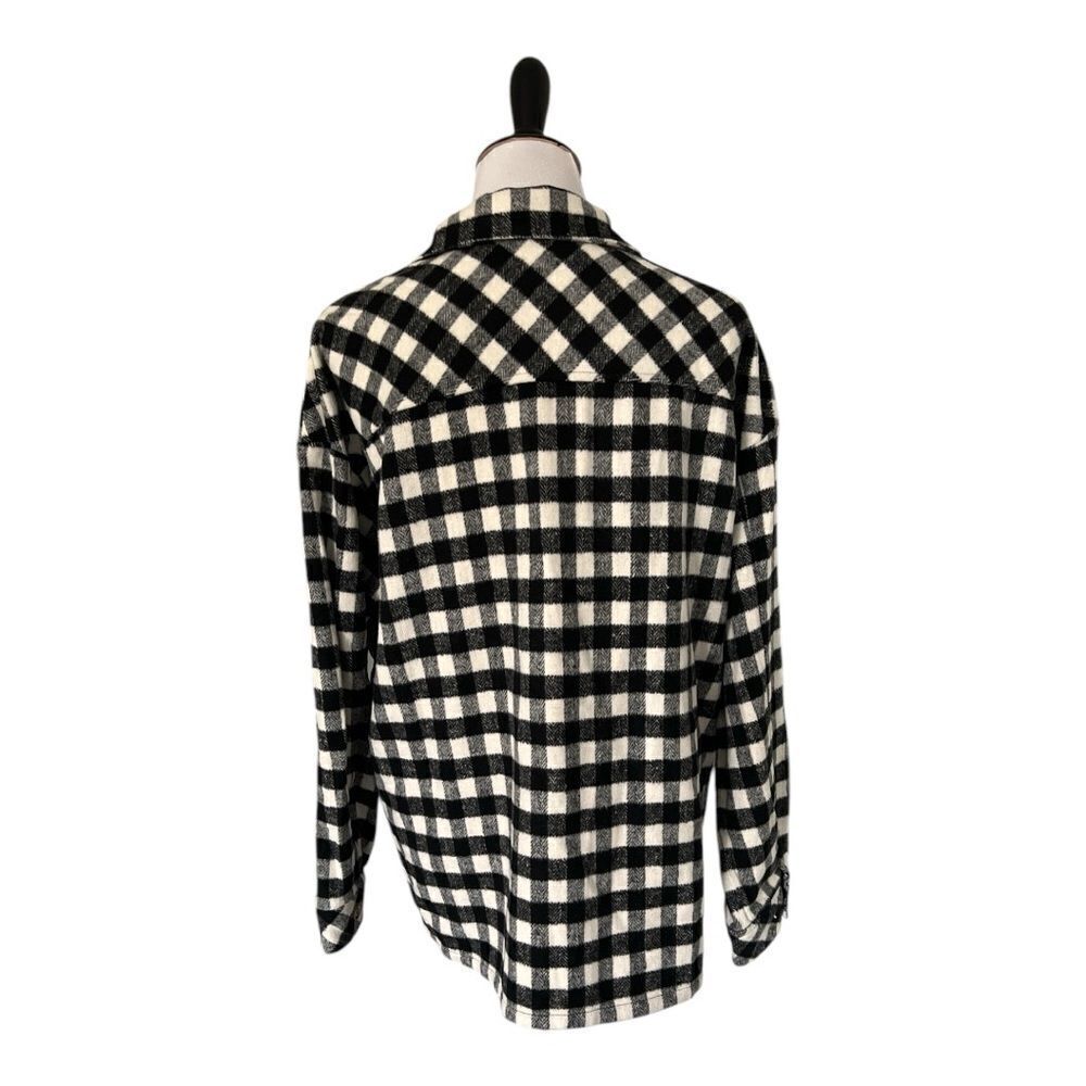 Entro Women’s Black/White Plaid Shacket size M - Picture 3 of 5